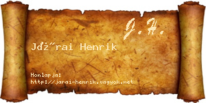 Járai Henrik névjegykártya